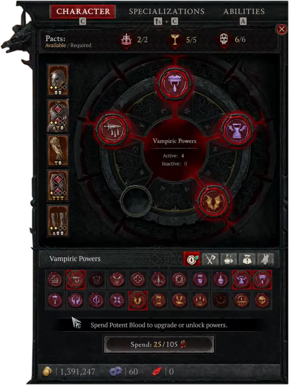 Vampiric Pacts Selection Wheel